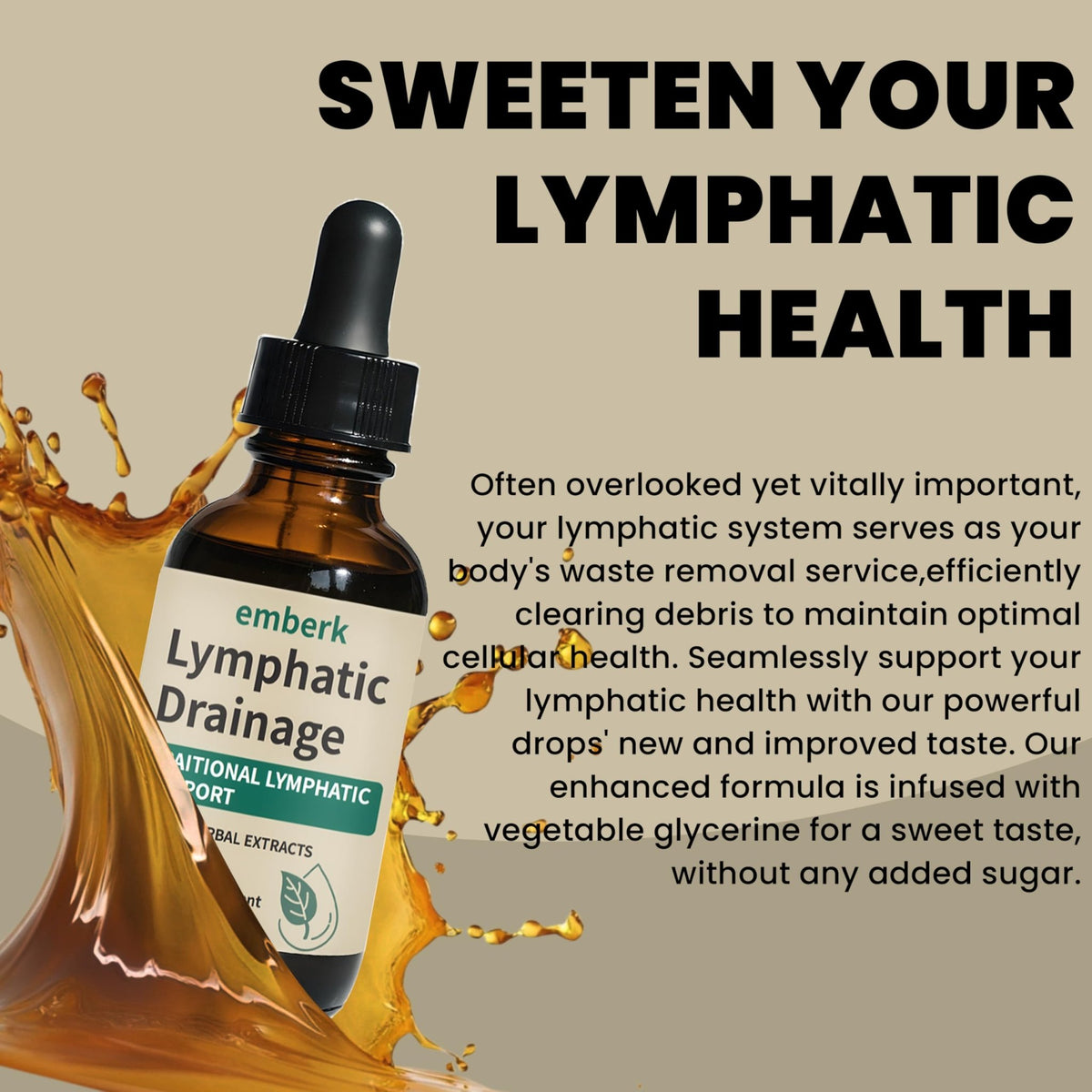 Lymphatic Drainage Drops, 2000mg Herbal Blend with Elderberry & Echinacea Dandelion，– Supports Lymphatic Drainage, Immune System & Detox 2 fl oz (1pcs) - FENGGESTORE20