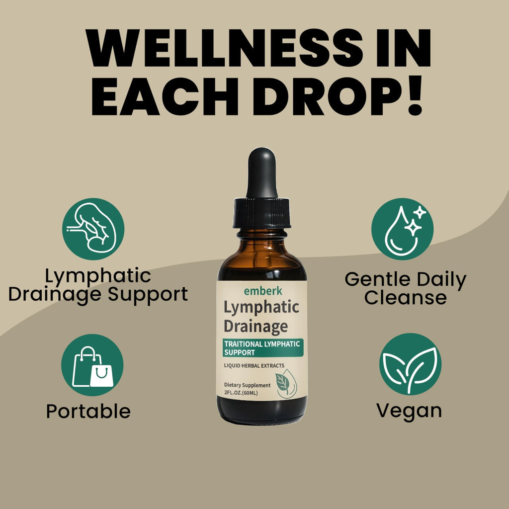 Lymphatic Drainage Drops, 2000mg Herbal Blend with Elderberry & Echinacea Dandelion，– Supports Lymphatic Drainage, Immune System & Detox 2 fl oz (1pcs) - FENGGESTORE20
