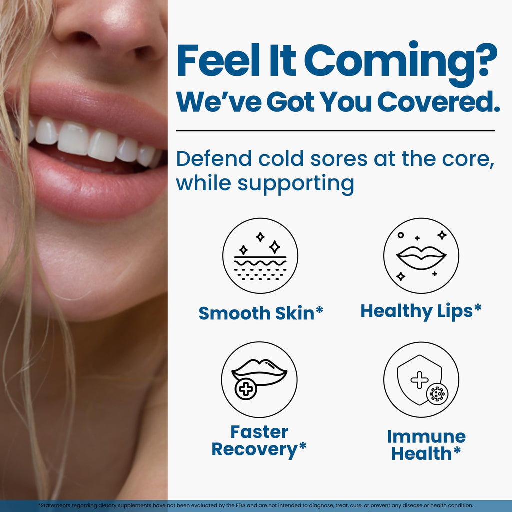 Lysine Cold Sore Treatment for Lips with Pre-Probiotics & VIT C | 1 Month Supply | Supercharged Lysine Capsules with Rhamnosus & Acidophilus for Cold Sores Relief - FENGGESTORE20
