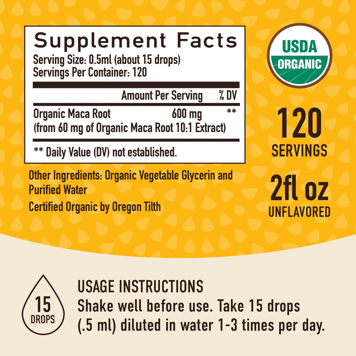 Maca Root Liquid Drops for Organic Energy Support for Women & Men | 2 Fluid Ounces | Support Hormone Balance, Mood, Energy & Fitness - FENGGESTORE20