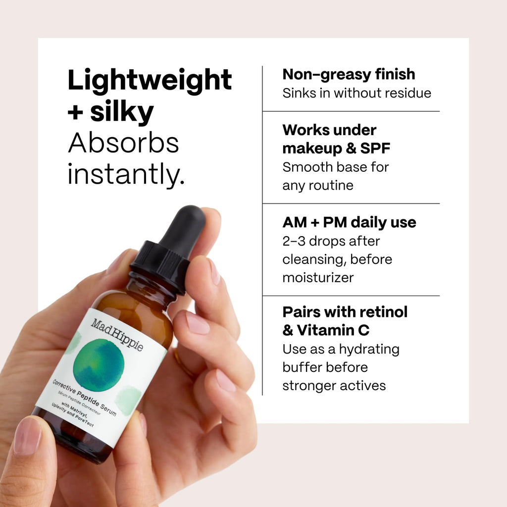 Mad Hippie Corrective Peptide Serum for Face – Skin-Tightening Collagen Peptides, Anti-Wrinkle Essentials, 1.02 Fl Oz - FENGGESTORE20