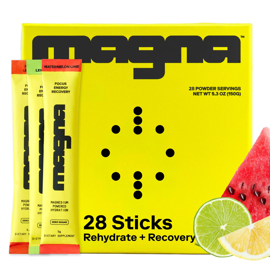 MAGNA Electrolytes Powder Drink Mix for Hydration, Energy & Focus Support with Magnesium L Threonate (28 Servings, Variety) - FENGGESTORE20