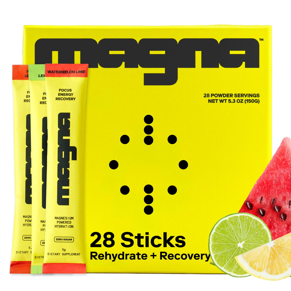 MAGNA Electrolytes Powder Drink Mix for Hydration, Energy & Focus Support with Magnesium L Threonate (28 Servings, Variety) - FENGGESTORE20