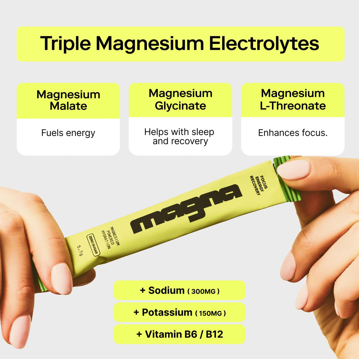 MAGNA Electrolytes Powder Drink Mix for Hydration, Energy & Focus Support with Magnesium L Threonate (28 Servings, Variety) - FENGGESTORE20