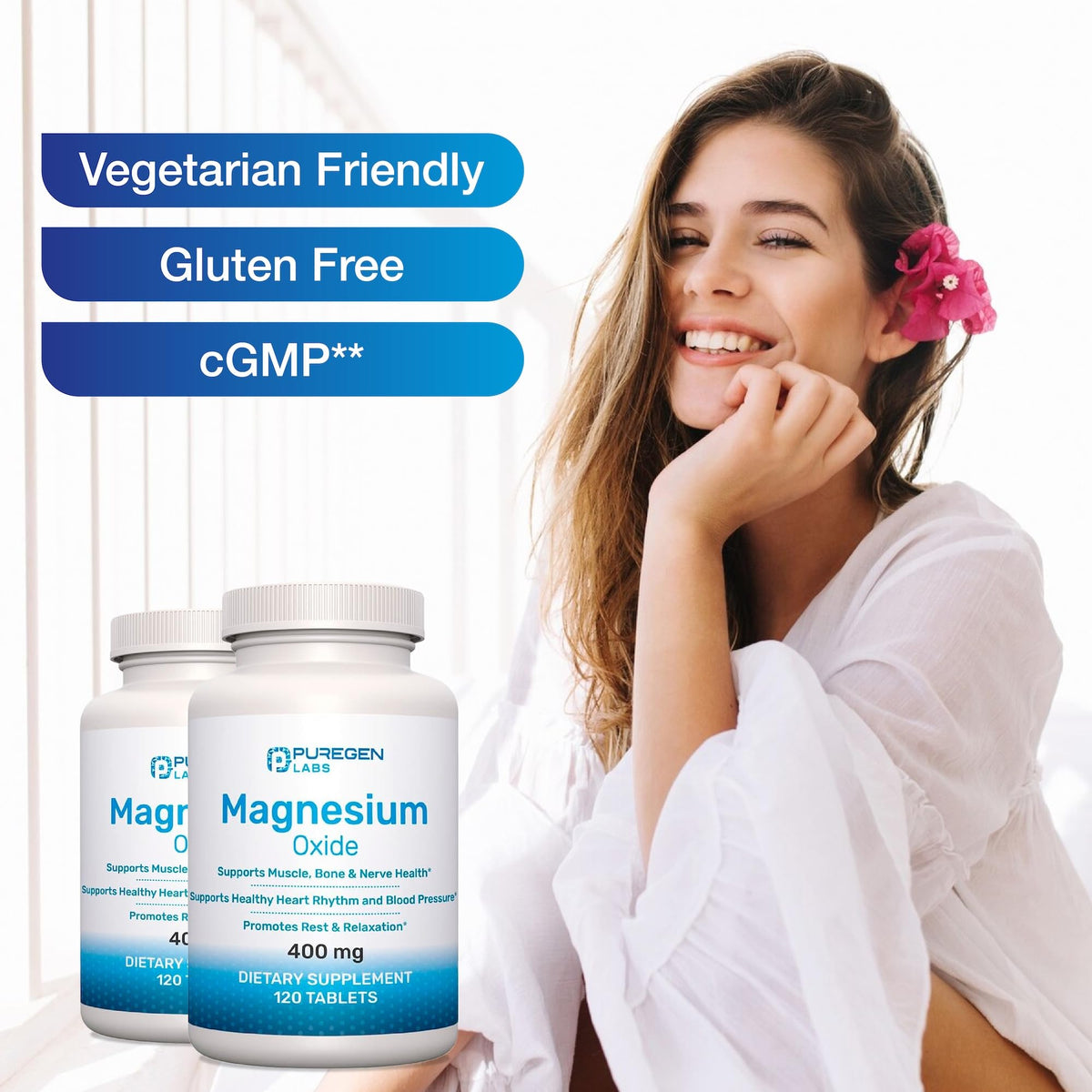 Magnesium 400mg [High Potency] Supplement – Magnesium Oxide for Immune Support, Muscle Recovery, Leg Cramps and Relaxation 120 Tablets - FENGGESTORE20