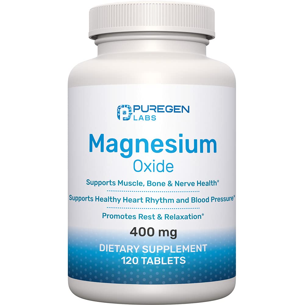 Magnesium 400mg [High Potency] Supplement – Magnesium Oxide for Immune Support, Muscle Recovery, Leg Cramps and Relaxation 120 Tablets - FENGGESTORE20