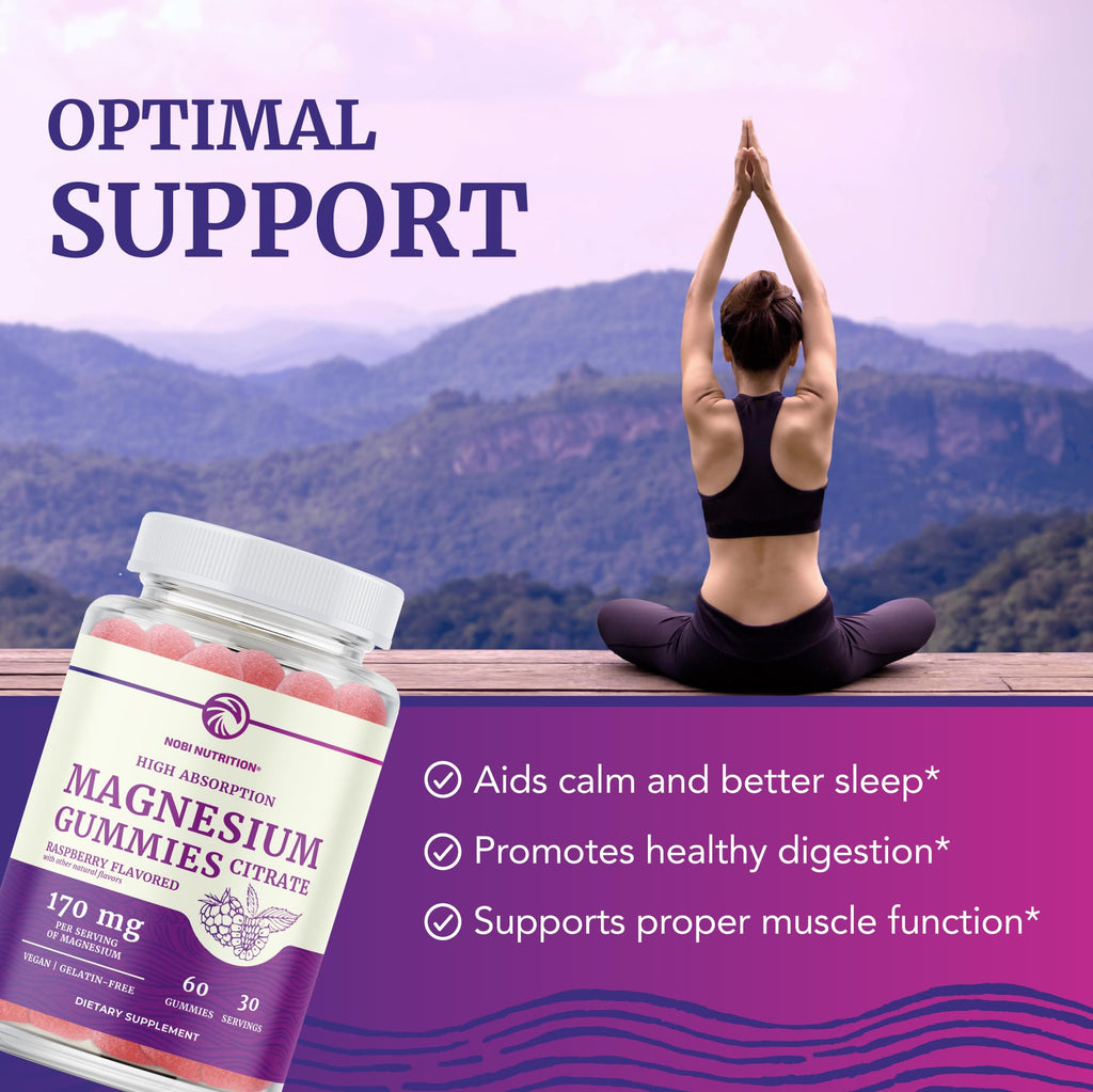 Magnesium Citrate Gummies | Extra Strength for Calm, Relaxation & Digestion | High Absorption Magnesium Gummies for Adults | Vegan, Non-GMO - FENGGESTORE20