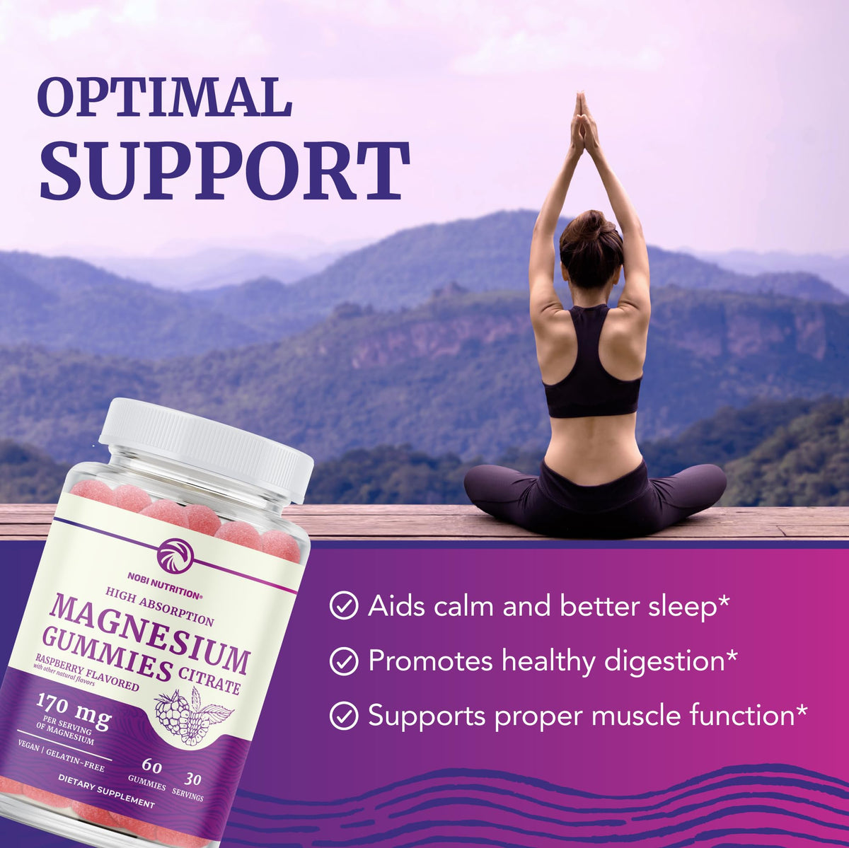 Magnesium Citrate Gummies | Extra Strength for Calm, Relaxation & Digestion | High Absorption Magnesium Gummies for Adults | Vegan, Non-GMO - FENGGESTORE20