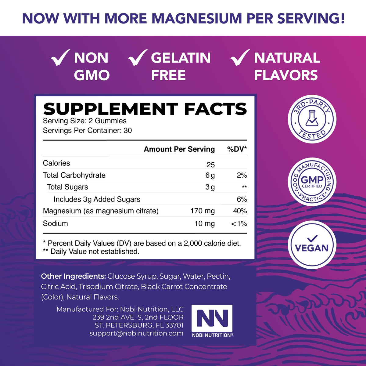 Magnesium Citrate Gummies | Extra Strength for Calm, Relaxation & Digestion | High Absorption Magnesium Gummies for Adults | Vegan, Non-GMO - FENGGESTORE20