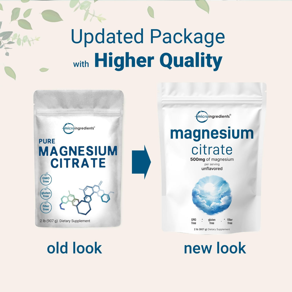 Magnesium Citrate Powder, 2lbs | Unflavored Magnesium Supplement | Relaxation and Nutrient Utilization | Easily Absorbed Formula | Non-GMO, Vegan, Gluten Free - FENGGESTORE20