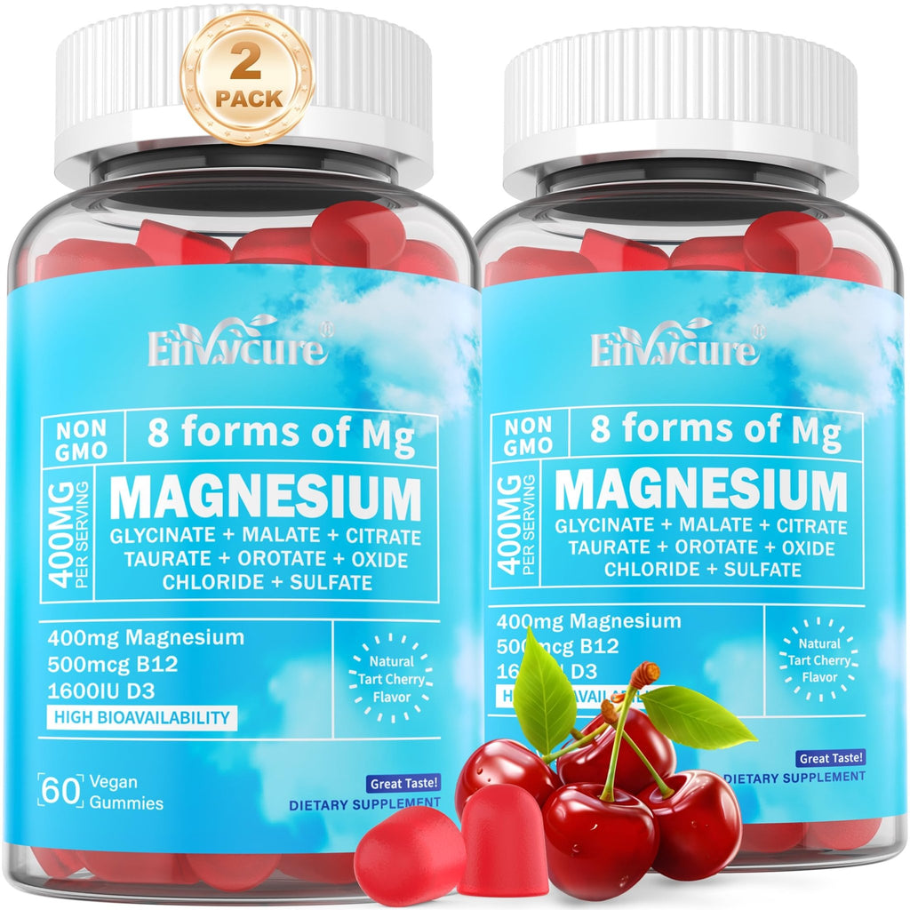 Magnesium Complex Gummies 400mg | as 8 Forms of Magnesium Glycinate, Malate, Citrate, Taurate, Oxide & More | w/Ashwagandha Extract, D3 & B12 Supports for Calm, Zzz - FENGGESTORE20