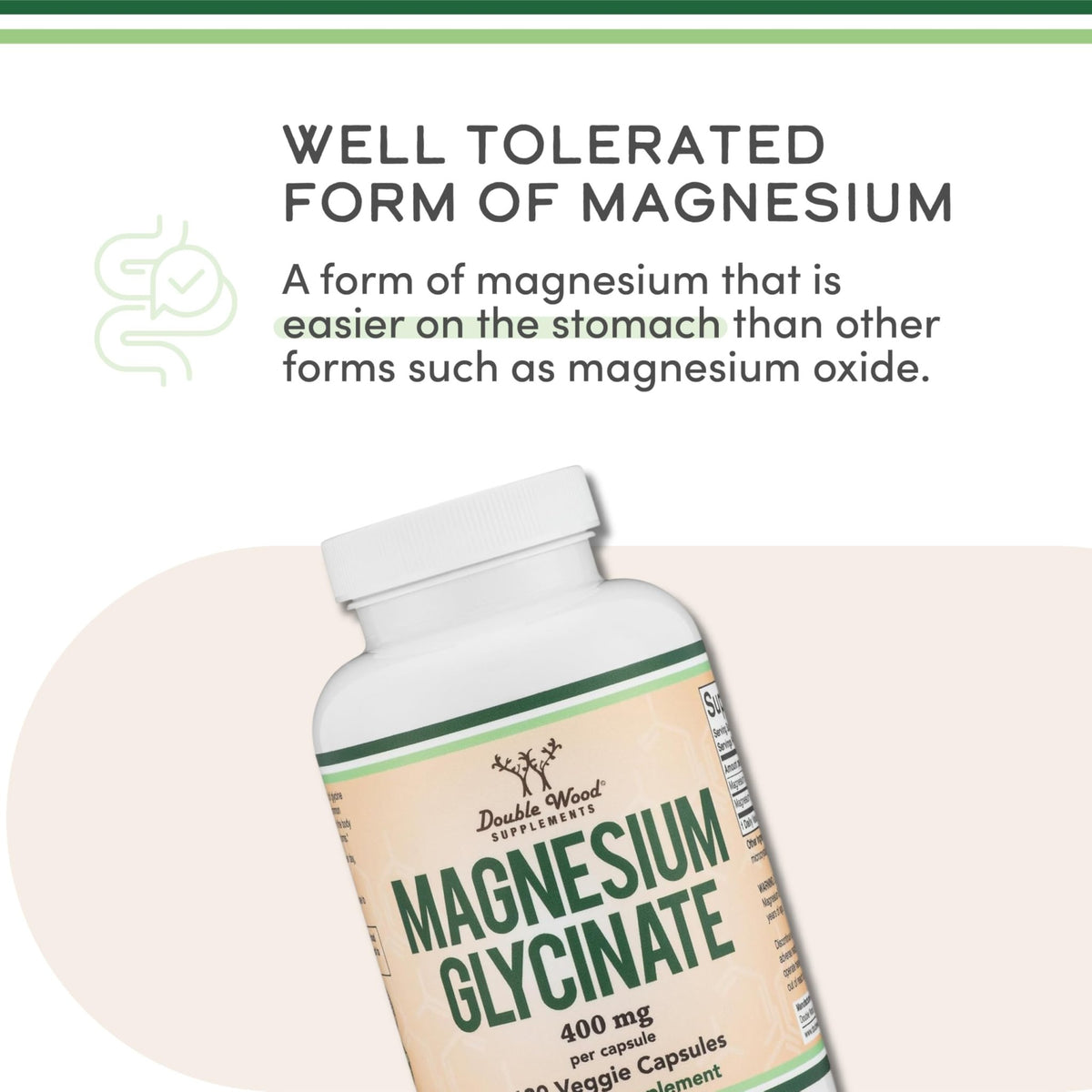 Magnesium Glycinate 400mg | 180 Capsules | Sleep, Muscle, & Heart Support | Vegan, Third Party Tested, Gluten Free, Non-GMO, by Double Wood Supplements - FENGGESTORE20