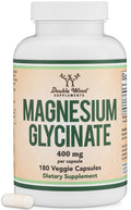 Magnesium Glycinate 400mg | 180 Capsules | Sleep, Muscle, & Heart Support | Vegan, Third Party Tested, Gluten Free, Non-GMO, by Double Wood Supplements - FENGGESTORE20