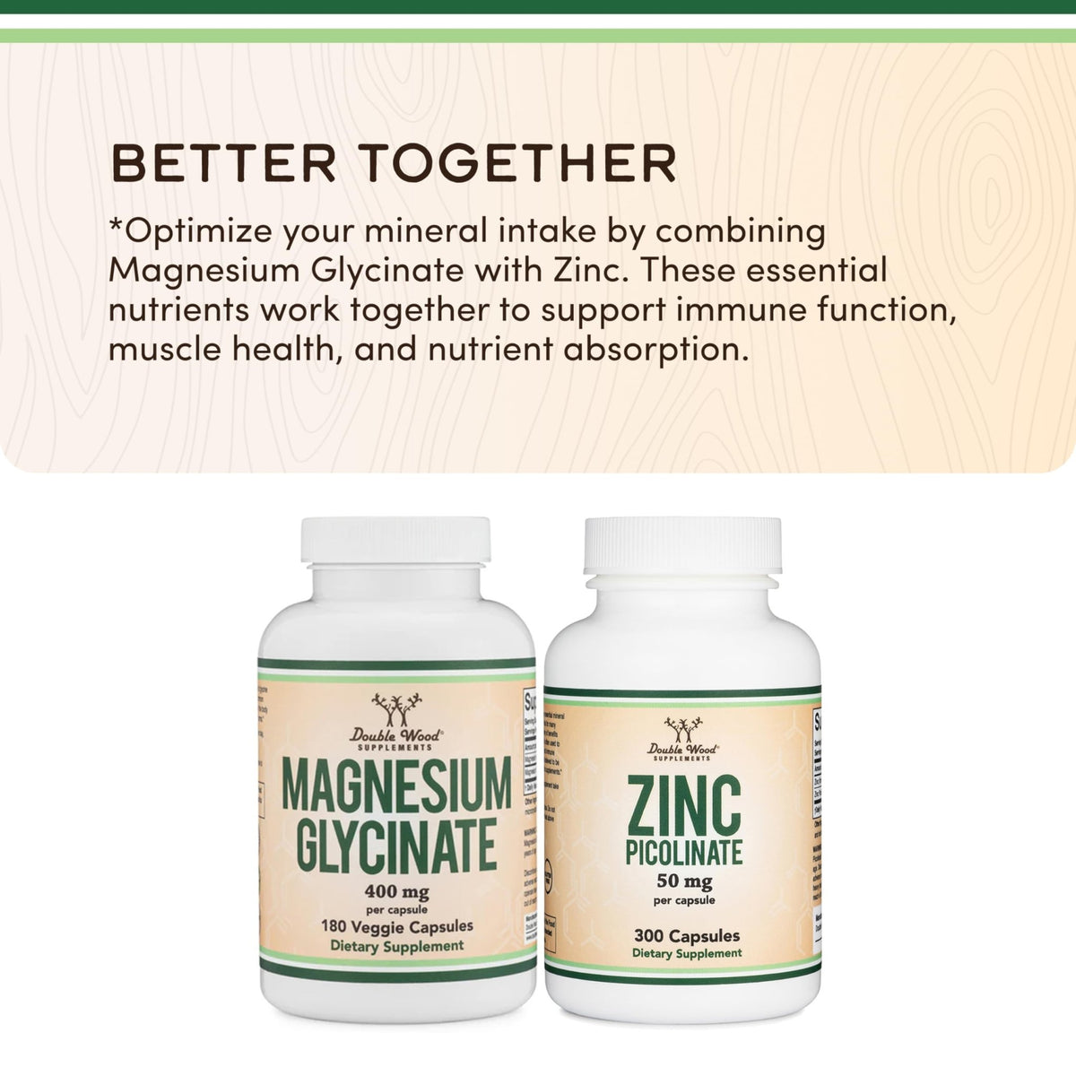 Magnesium Glycinate 400mg | 180 Capsules | Sleep, Muscle, & Heart Support | Vegan, Third Party Tested, Gluten Free, Non-GMO, by Double Wood Supplements - FENGGESTORE20