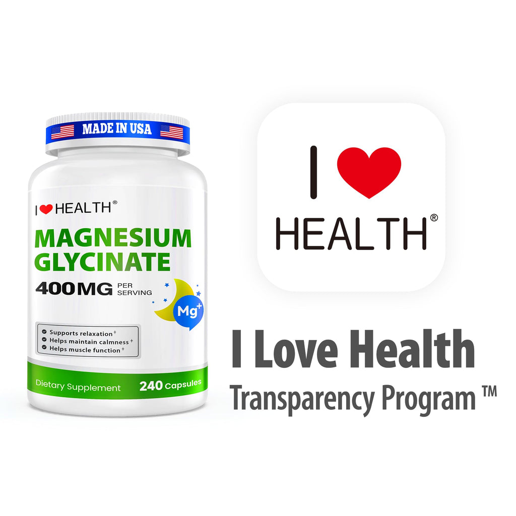 Magnesium Glycinate 400mg per Capsule – 240 Capsules – High Absorption Magnesium Supplement for Relaxation, Calmness & Muscle Support – Gentle on Stomach - FENGGESTORE20