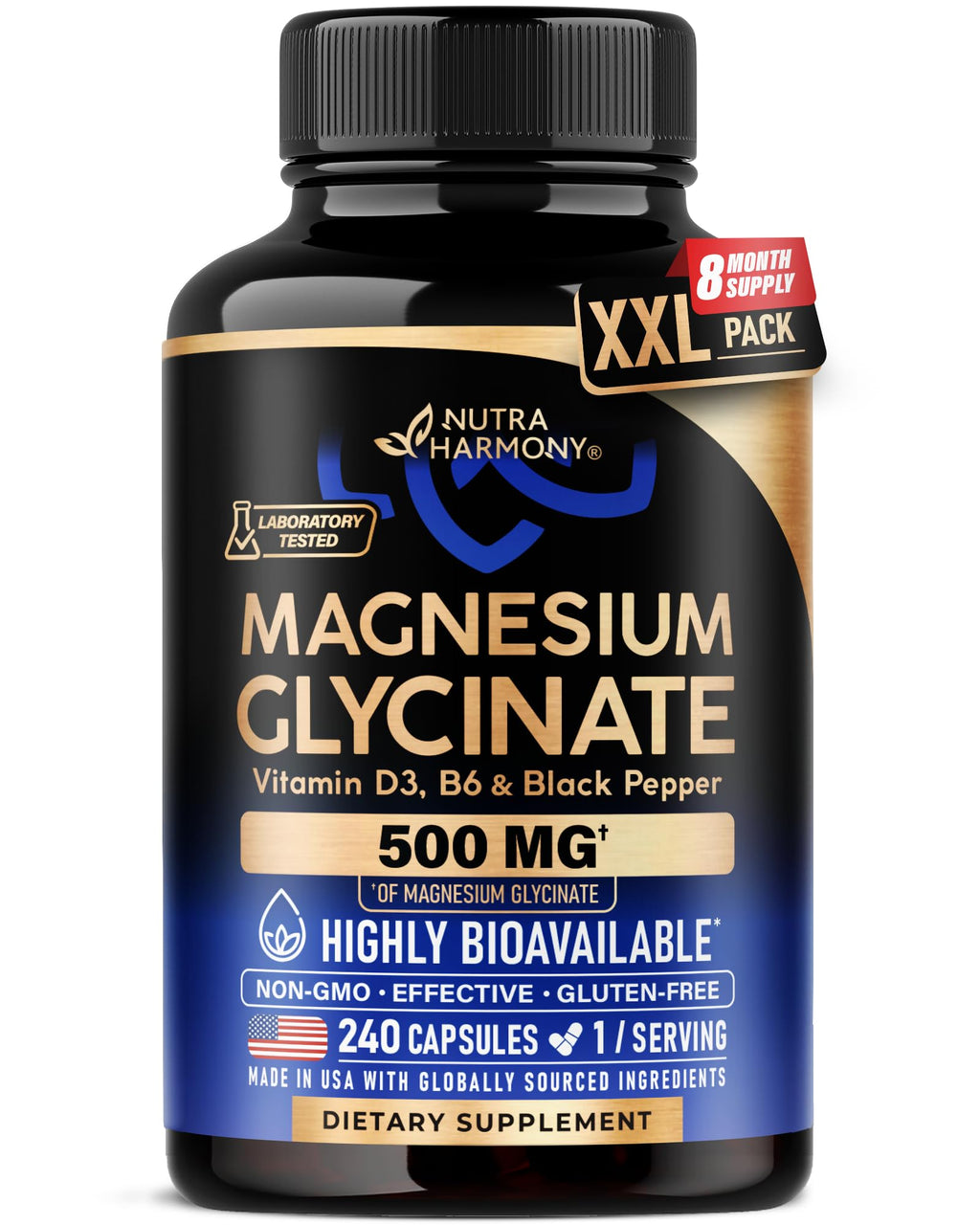 Magnesium Glycinate 500 mg - Chelated Supplement - High Absorption Form of Magnesium - Support for Sleep, Muscle & Heart Health - FENGGESTORE20