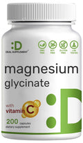 Magnesium Glycinate 500mg Per Capsule (1000mg Per Serving) Plus Vitamin C, 240 Capsules – 100% Chelated for Easy Absorption – Essential Mineral Supplement - FENGGESTORE20