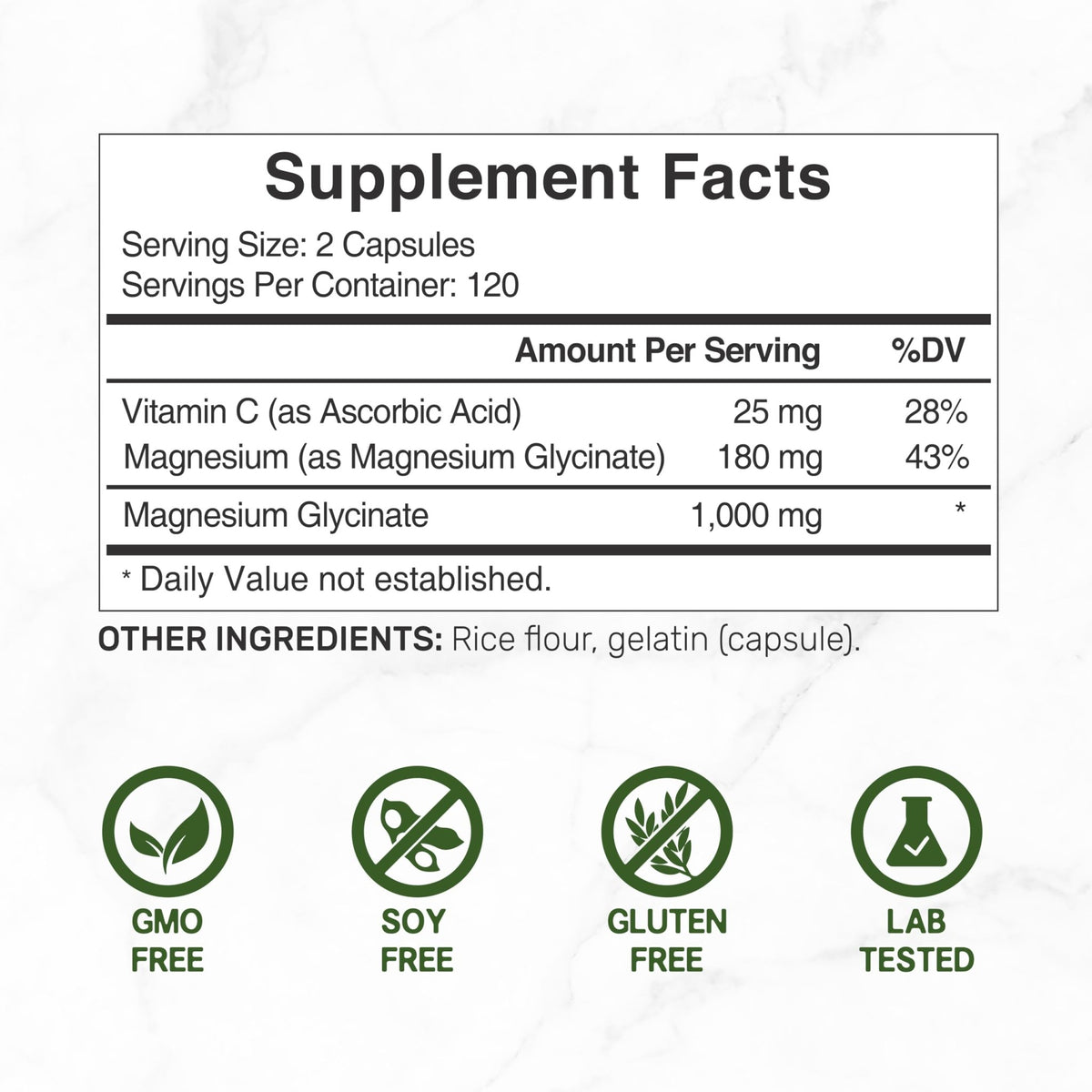 Magnesium Glycinate 500mg Per Capsule (1000mg Per Serving) Plus Vitamin C, 240 Capsules – 100% Chelated for Easy Absorption – Essential Mineral Supplement - FENGGESTORE20