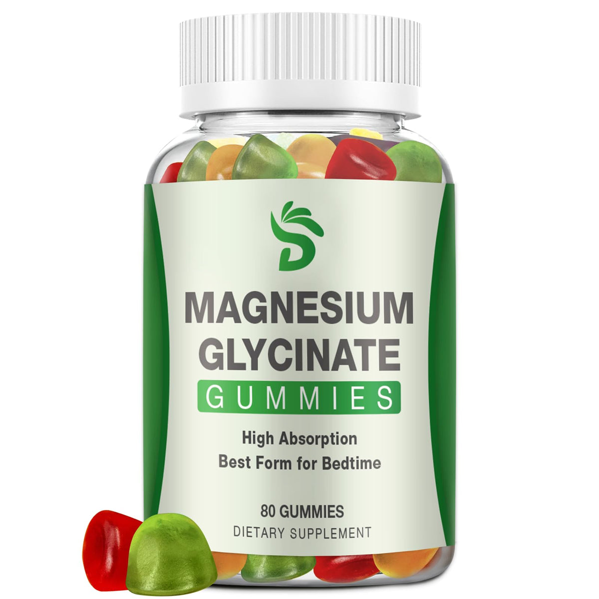 Magnesium Glycinate Gummies 400mg, High Absorption Magnesium Supplement for Adults and Kids, Calm Magnesium Gummies for Sleep,Relaxation - FENGGESTORE20