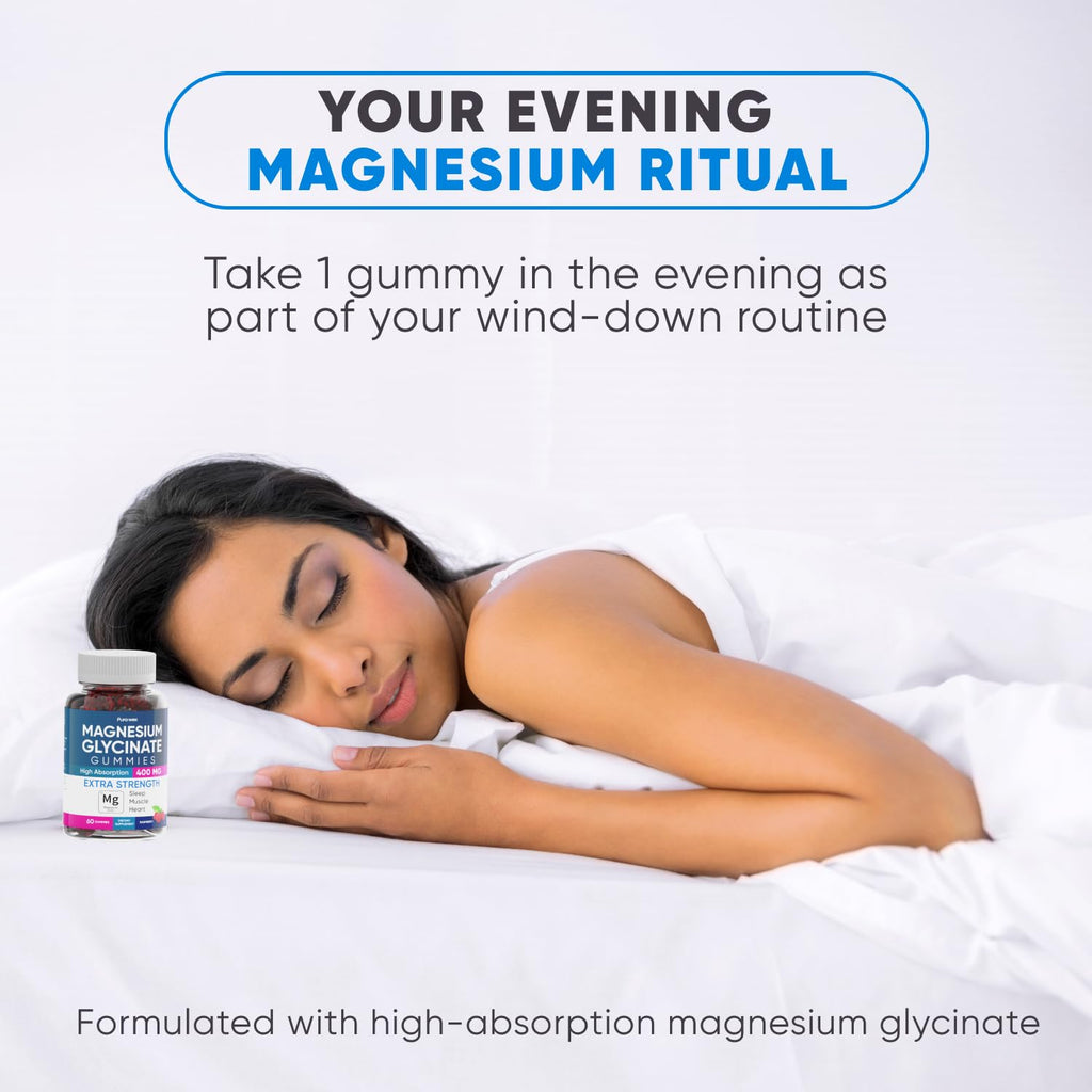 Magnesium Glycinate Gummies 400mg, High Absorption Magnesium Supplement for Women - FENGGESTORE20