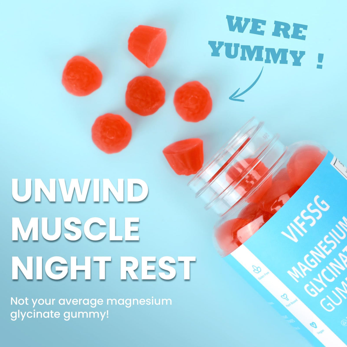 Magnesium Glycinate Gummies 400mg, Sugar Free Gummies with Magnesium L-Threonate 200mg - Magnesium Supplement Chewable Gummies for Women & Men Vegan, Organic Gummies 60 Count - FENGGESTORE20