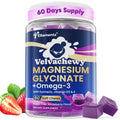 Magnesium Glycinate Gummies 500mg - Magnesium with Omega-3, Turmeric, Vitamin D3 & E | Magnesium Glycinate Soft Chews for Adults | for Sleep, Muscle & Brain | 60 Counts - FENGGESTORE20