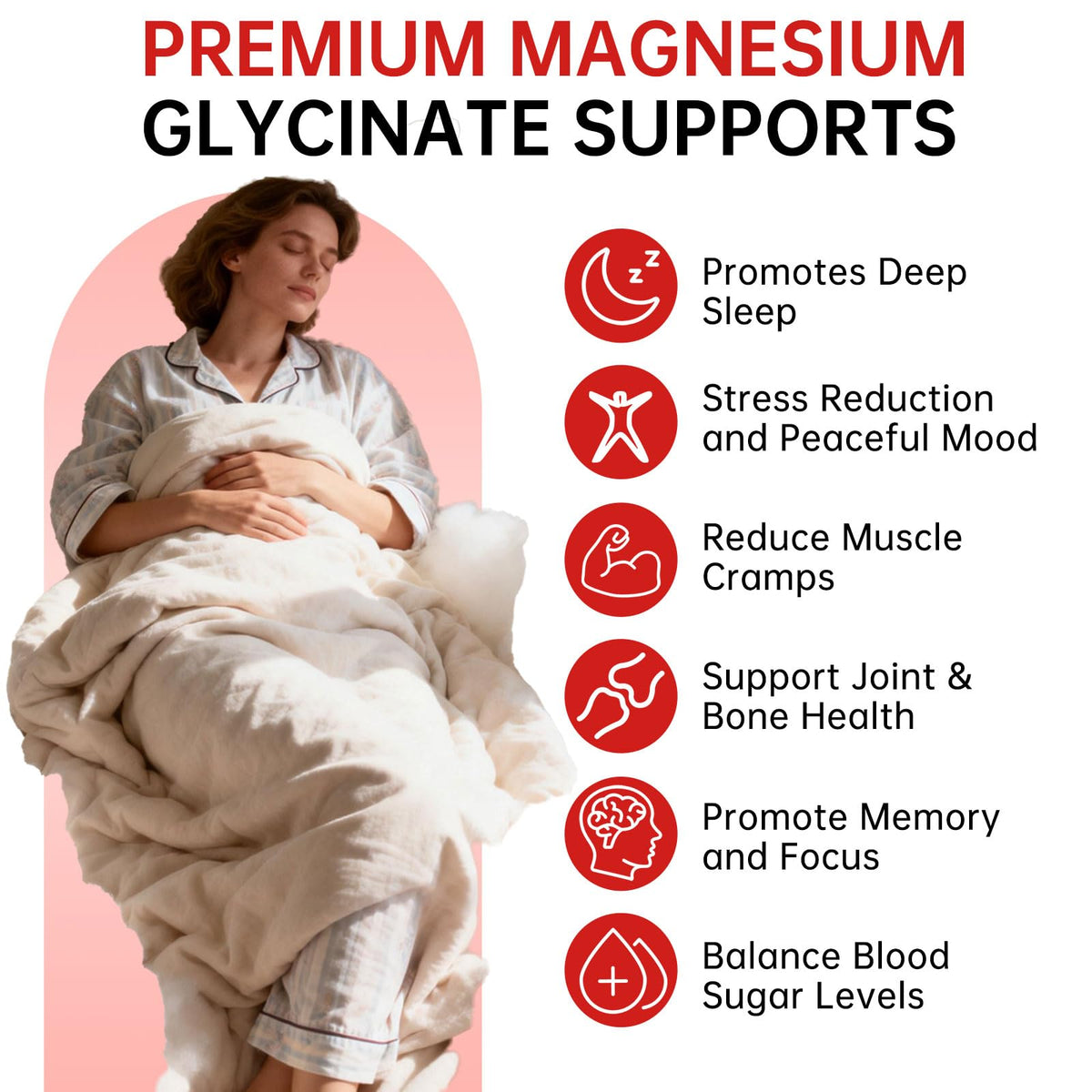 Magnesium Glycinate Gummies 500mg – Sugar Free Magnesium Gummies for Sleep, Stress, Muscle & Nerve Support – for Adults & Kids 4+, Vegan, No Melatonin (Raspberry Flavor, 60 Count) - FENGGESTORE20