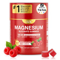 Magnesium Glycinate Gummies 500mg – Sugar Free Magnesium Gummies for Sleep, Stress, Muscle & Nerve Support – for Adults & Kids 4+, Vegan, No Melatonin (Raspberry Flavor, 60 Count) - FENGGESTORE20
