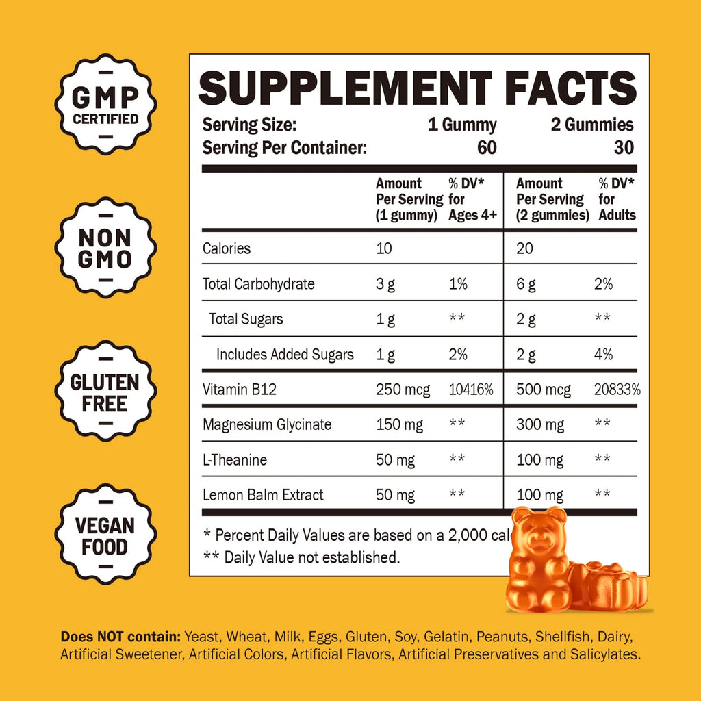 Magnesium Glycinate Gummies for Kids & Adults - Magnesium Glycinate 300mg Chewable Supplement - Promotes Sleep, Muscle, Relaxation (60Count) - FENGGESTORE20