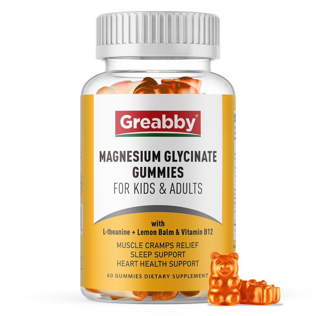 Magnesium Glycinate Gummies for Kids & Adults - Magnesium Glycinate 300mg Chewable Supplement - Promotes Sleep, Muscle, Relaxation (60Count) - FENGGESTORE20
