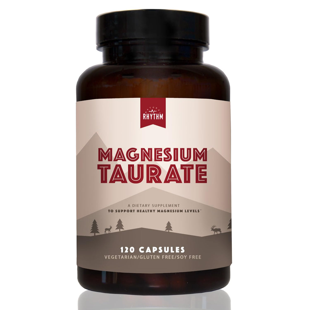 Magnesium Taurate 750mg (150mg Elemental Magnesium) – 120 Vegetarian Capsules – High-Absorption Magnesium Taurate Supplement for Heart, Muscle, and Nerve Support - FENGGESTORE20