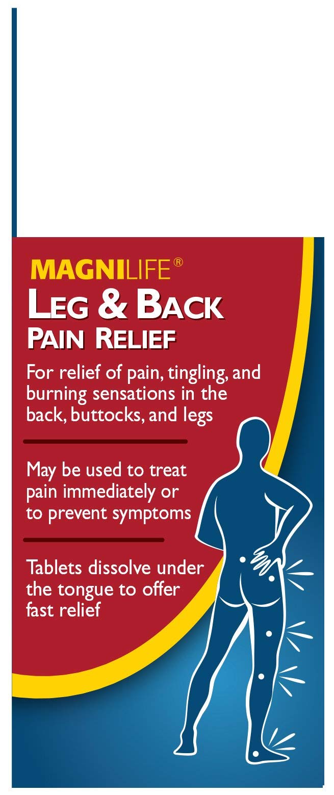 MagniLife Leg & Back Pain Relief Tablets,125 Ct, Fast-Acting Pain Relief Naturally Soothes Burning, Tingling & Stabbing Aches, Symptomatic or Preventative, Non-Habit Forming Quick-Dissolve Tablets - FENGGESTORE20