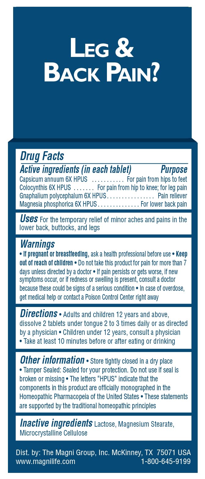 MagniLife Leg & Back Pain Relief Tablets,125 Ct, Fast-Acting Pain Relief Naturally Soothes Burning, Tingling & Stabbing Aches, Symptomatic or Preventative, Non-Habit Forming Quick-Dissolve Tablets - FENGGESTORE20