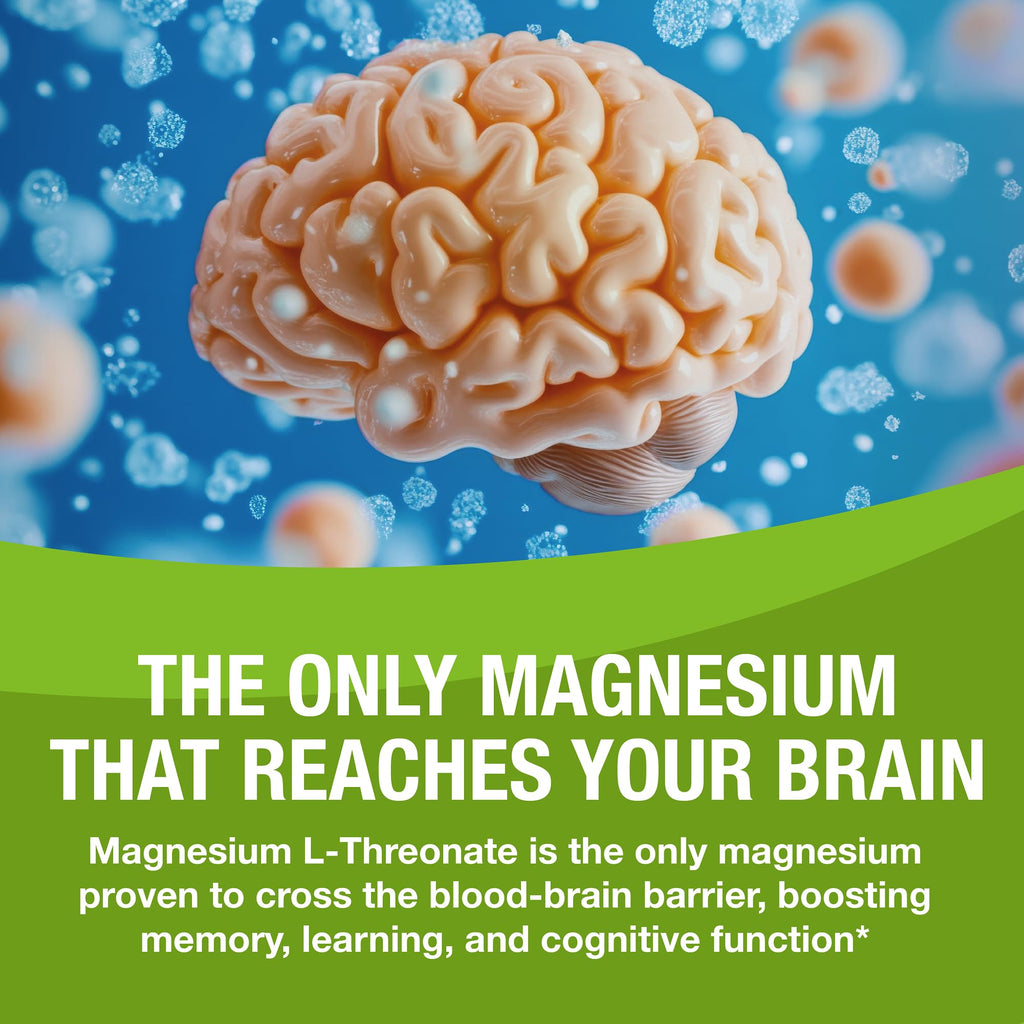 Magtein - Magnesium L-Threonate Supplement, Memory, Focus, Sleep & Brain Health Formula for Men & Women, Cognitive Support for Adults - FENGGESTORE20