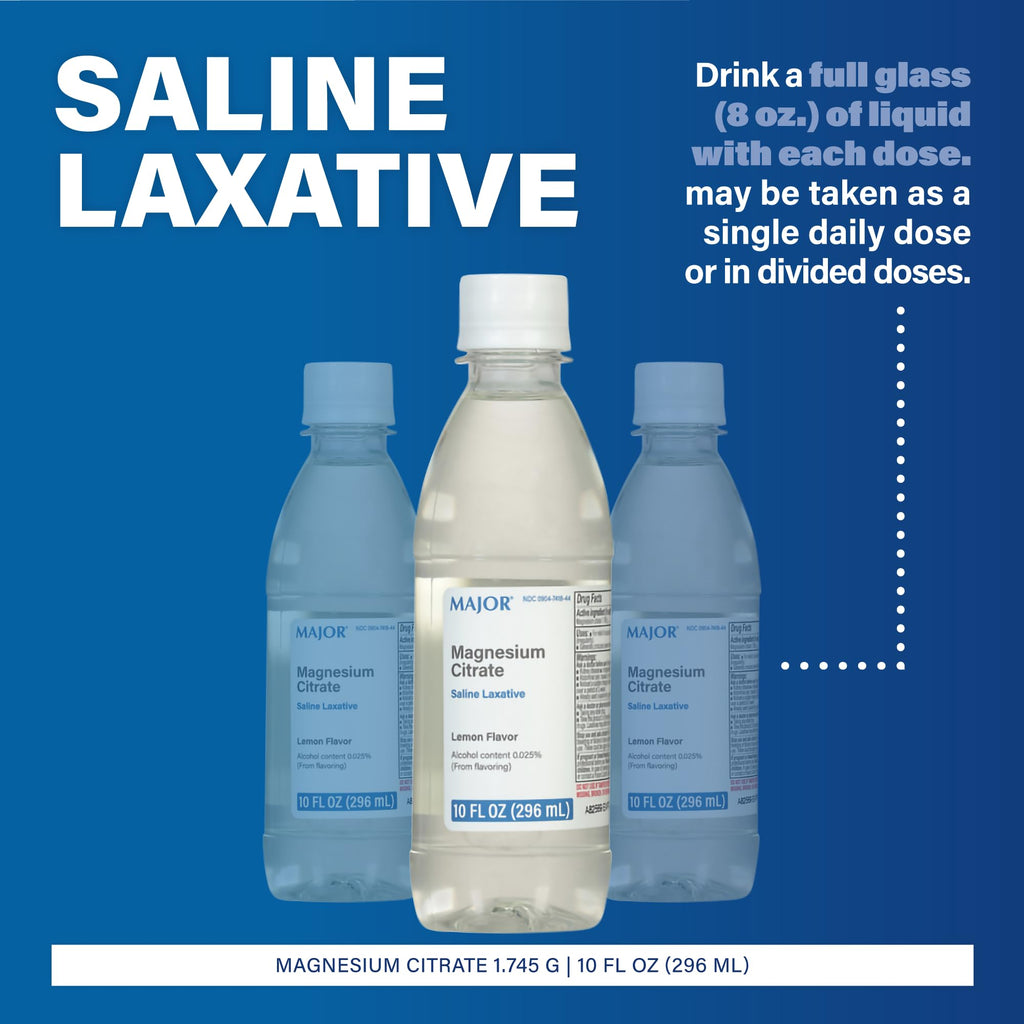 Major Magnesium Citrate Saline Laxative - Helps Relieve Occasional Constipation (Irregularity) - Lemon Flavor - 10 Fl. Oz. (1 Pack) - FENGGESTORE20