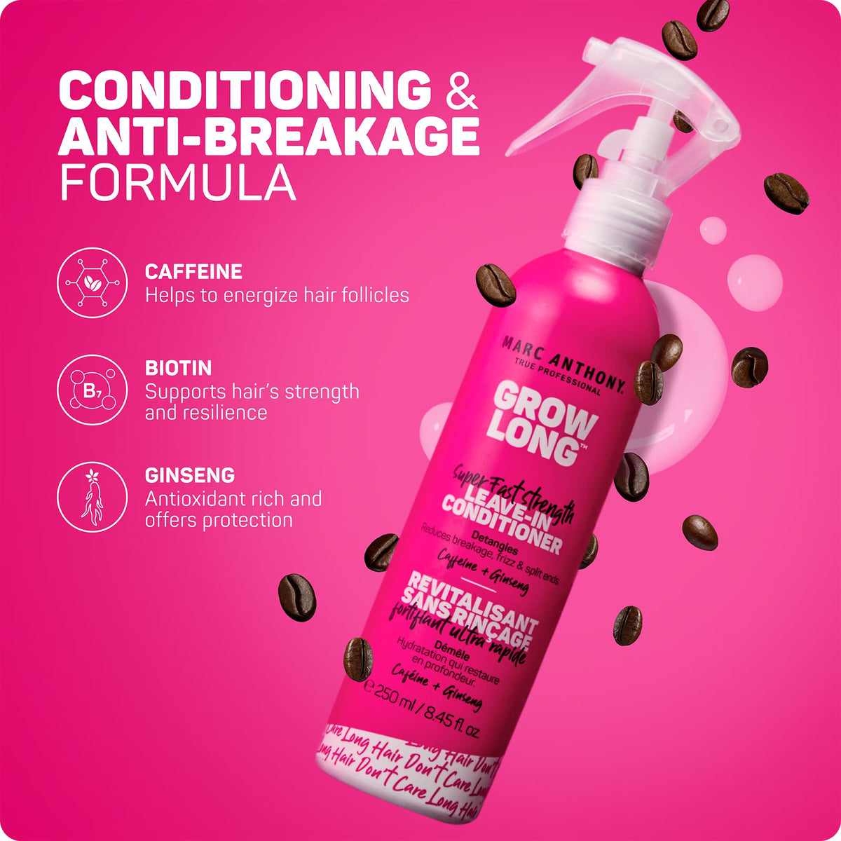 Marc Anthony Leave-In Hair Conditioner Spray for Long & Detangled Hair, Grow Long - Moisturizing & Deep Conditioning Detangler Spray - FENGGESTORE20