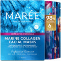 MAREE Collagen Facial Mask with Hyaluronic Acid — Sheet Face Mask Skincare — Centella Asiatica, Green & Red Algae Extract - FENGGESTORE20