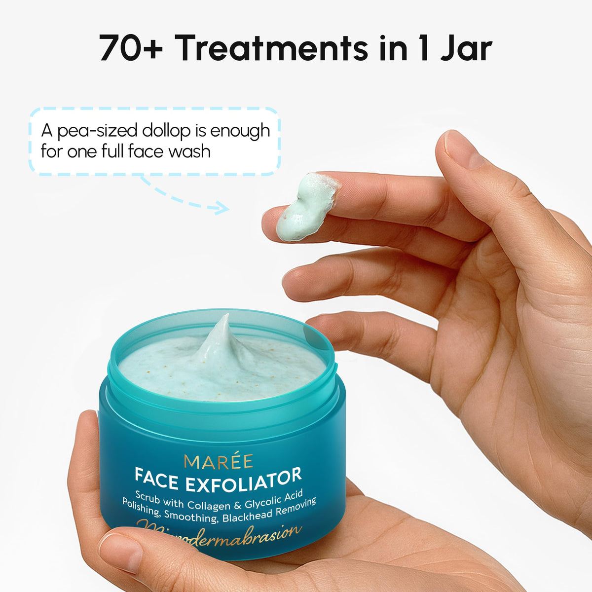 MAREE Face Exfoliator – Microdermabrasion Facial Scrub & Exfoliating Face Wash for Women – Collagen & Glycolic Acid – Gentle Scrub and Exfoliant - FENGGESTORE20