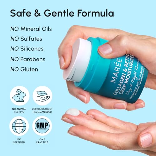 MAREE Face Moisturizer Retinol Cream for Face – Daily Wrinkle Cream for Women – Anti-Aging Face Cream – Facial Moisturizer with Collagen - FENGGESTORE20