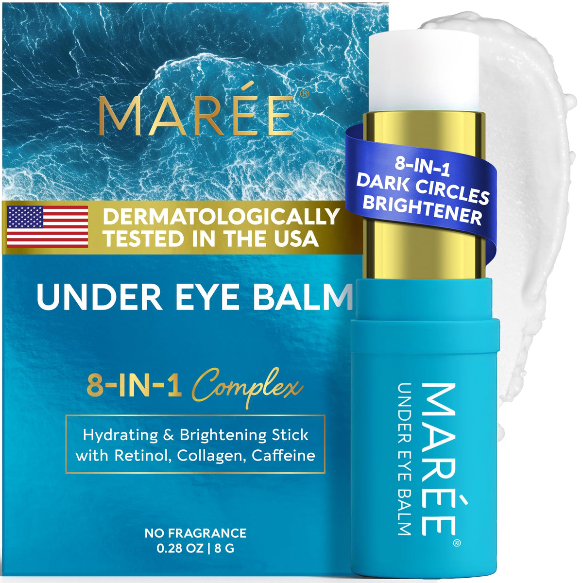 MAREE Under Eye Balm Stick Hydrating – Retinol Caffeine Under Eye Brightener Stick for Older Women – Collagen Undereye Cream - FENGGESTORE20