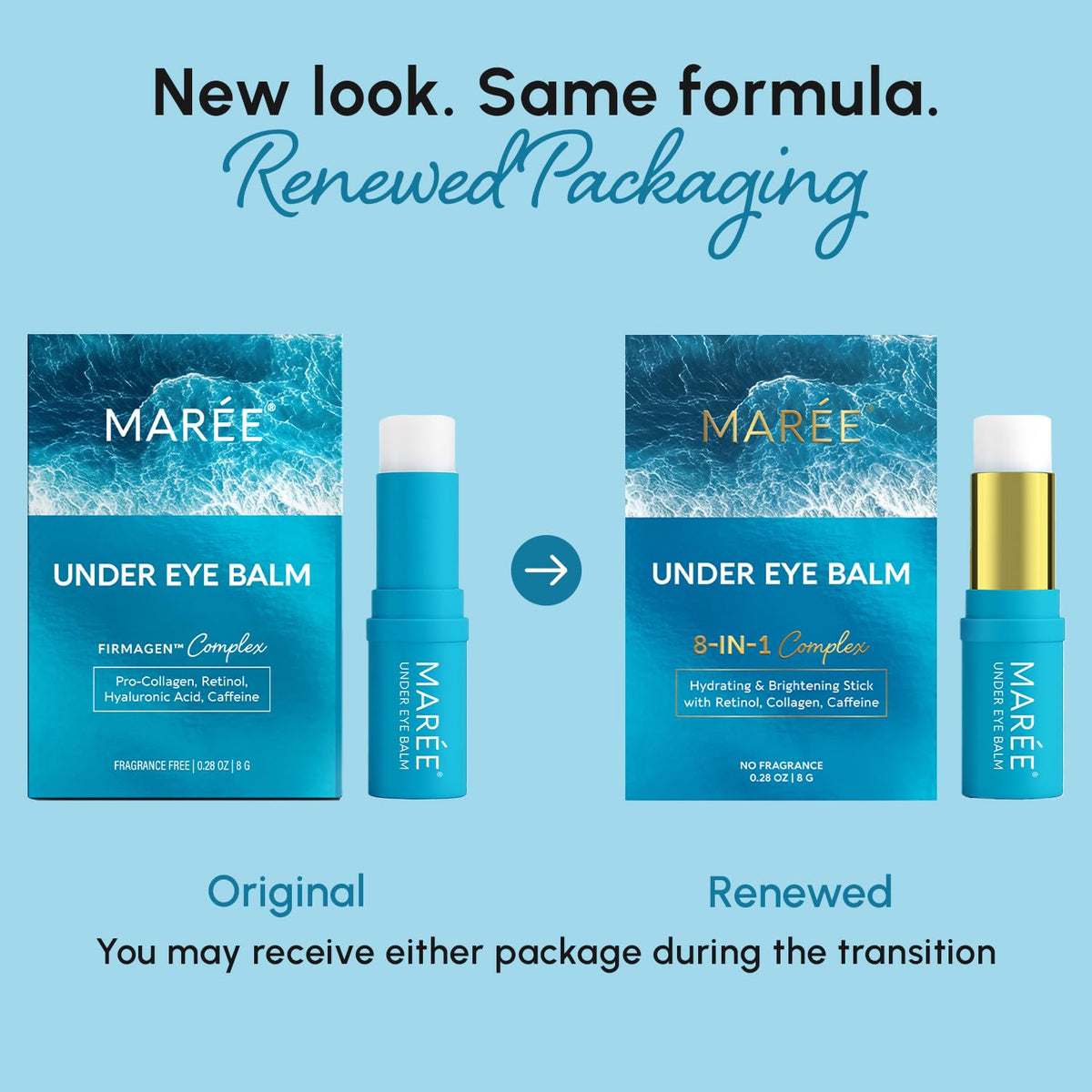 MAREE Under Eye Balm Stick Hydrating – Retinol Caffeine Under Eye Brightener Stick for Older Women – Collagen Undereye Cream - FENGGESTORE20