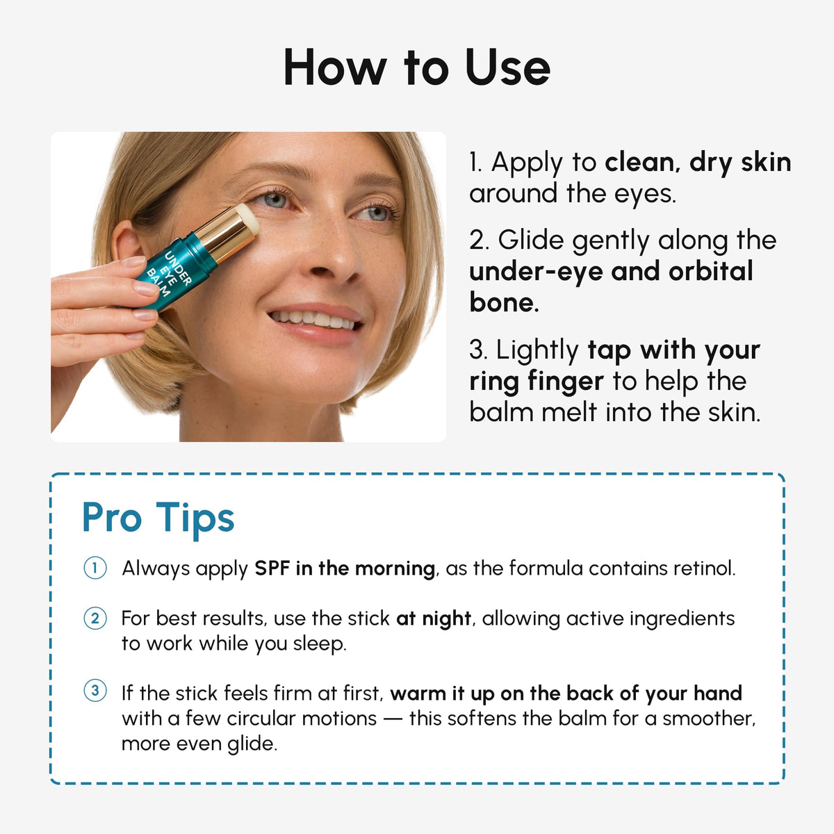 MAREE Under Eye Balm Stick with Retinol & Ceramide Complex – Facial Moisturizer for Dark Circles & Wrinkles - FENGGESTORE20