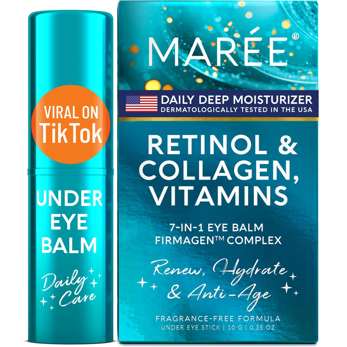 MAREE Under Eye Balm Stick with Retinol & Ceramide Complex – Facial Moisturizer for Dark Circles & Wrinkles - FENGGESTORE20