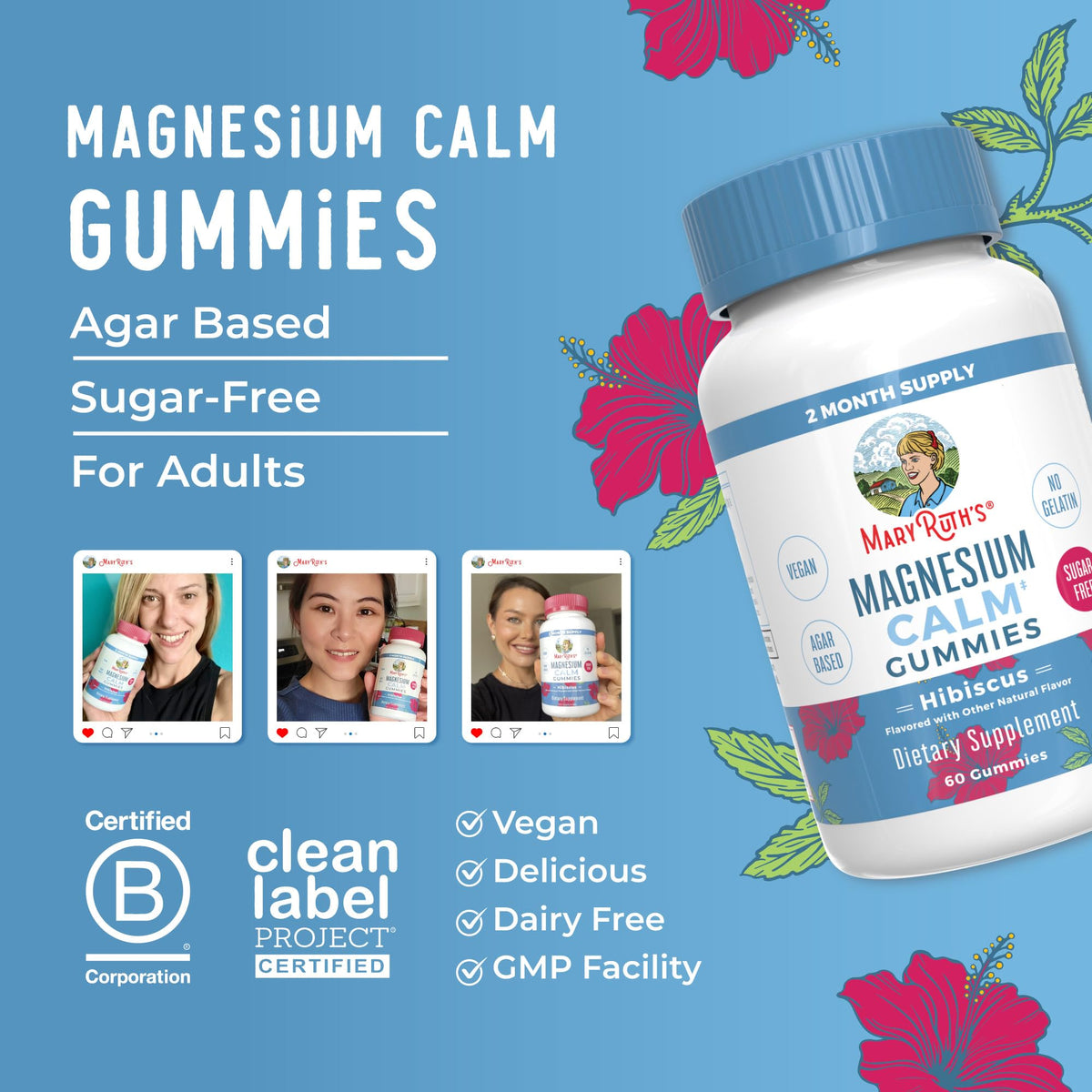 MaryRuth Organics Calm Magnesium Citrate Gummies | 2 Month Supply | Sugar Free | Magnesium Supplement for Adults - FENGGESTORE20