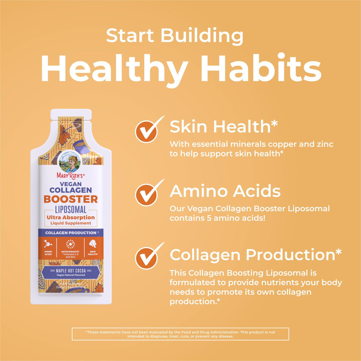 MaryRuth Organics Collagen Booster Liposomal | Sugar Free | Liquid Collagen Booster with VIT C, E, Zinc,Copper&Silica | Skin Care&Joint Support Supplement | Vegan | Non-GMO | Gluten Free | 14 Serving - FENGGESTORE20
