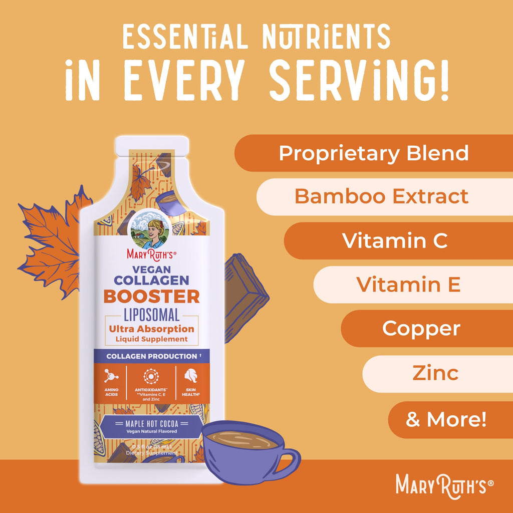 MaryRuth Organics Collagen Booster Liposomal | Sugar Free | Liquid Collagen Booster with VIT C, E, Zinc,Copper&Silica | Skin Care&Joint Support Supplement | Vegan | Non-GMO | Gluten Free | 14 Serving - FENGGESTORE20