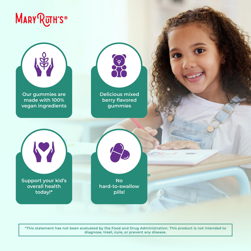 MaryRuth Organics Kids Immune Support Gummies | USDA Organic | Vitamin C, Zinc, and Elderberry Gummies for Kids| Immune Support for Ages 4+ | Vegan - FENGGESTORE20