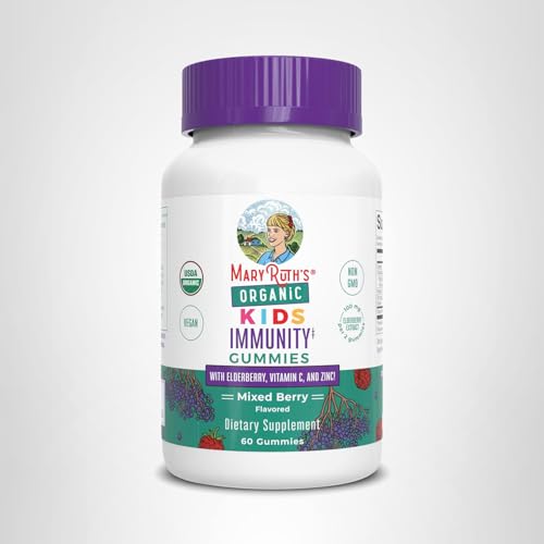 MaryRuth Organics Kids Immune Support Gummies | USDA Organic | Vitamin C, Zinc, and Elderberry Gummies for Kids| Immune Support for Ages 4+ | Vegan - FENGGESTORE20