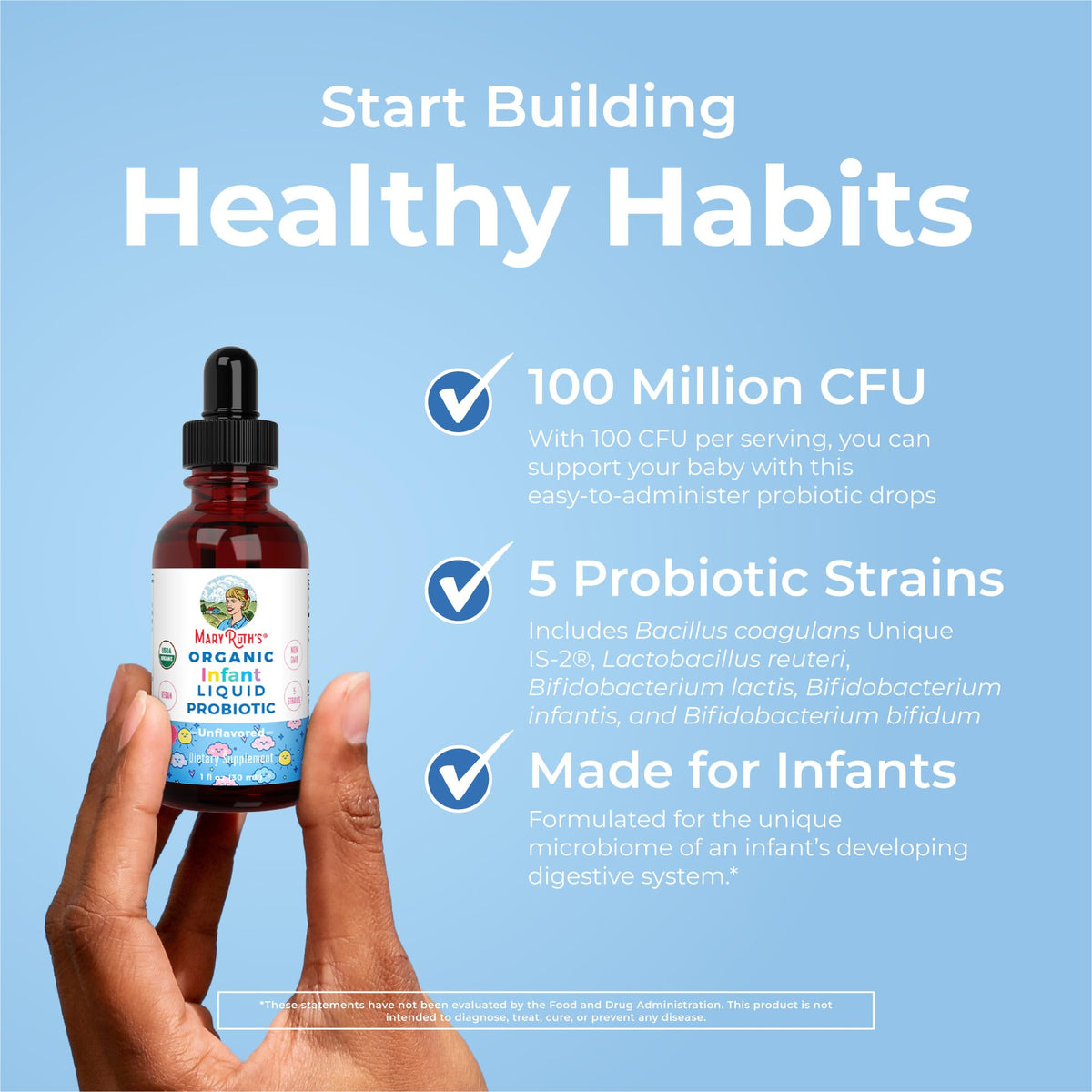 MaryRuth Organics USDA Organic Infant Liquid Probiotic Drops | Baby Essentials | Probiotics for Infants | Baby Probiotic Drops - FENGGESTORE20
