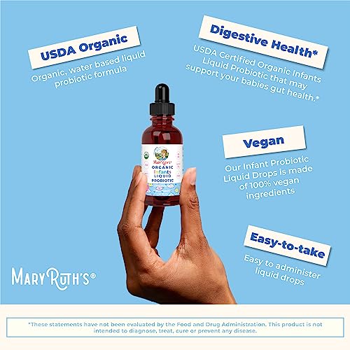 MaryRuth Organics USDA Organic Infant Liquid Probiotic Drops | Baby Essentials | Probiotics for Infants | Baby Probiotic Drops - FENGGESTORE20